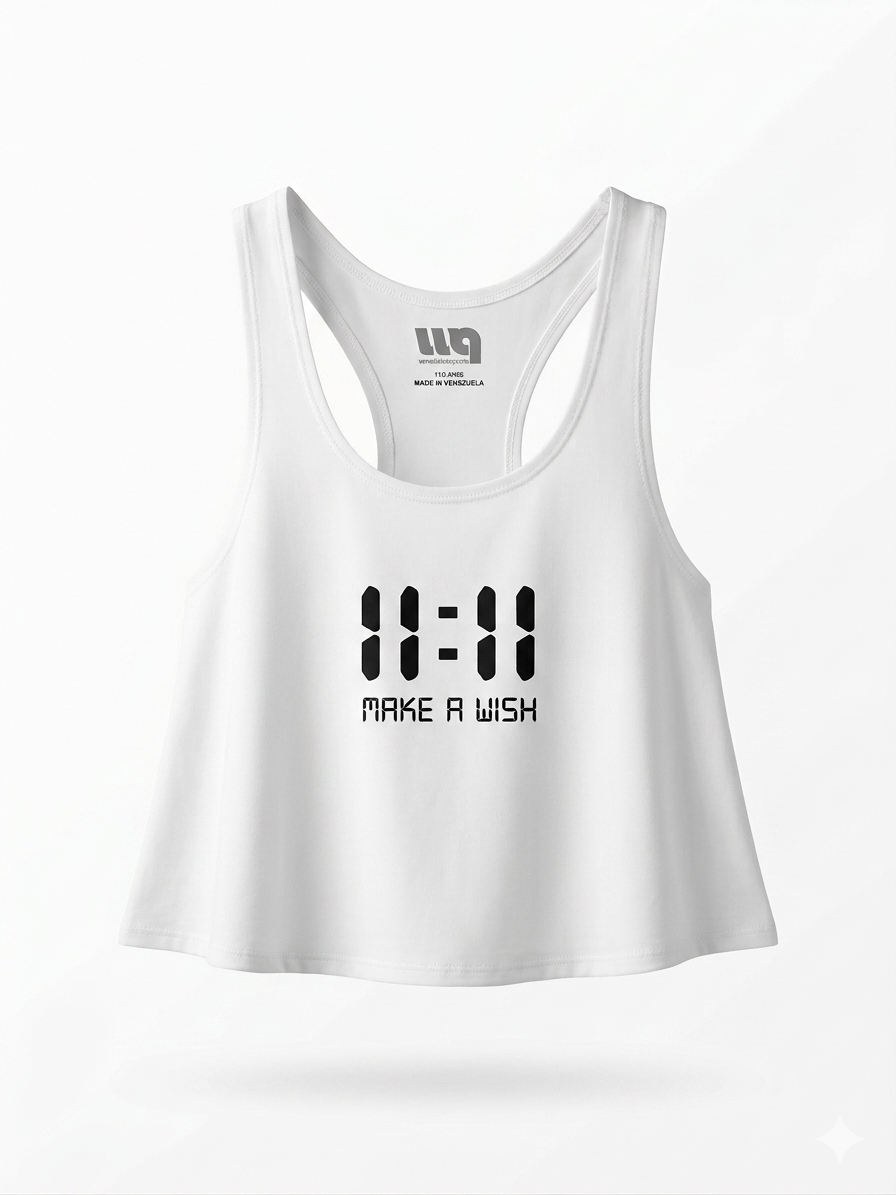 11:11 Make a Wish Cotica — Wear a Quote crop top lifestyle shot