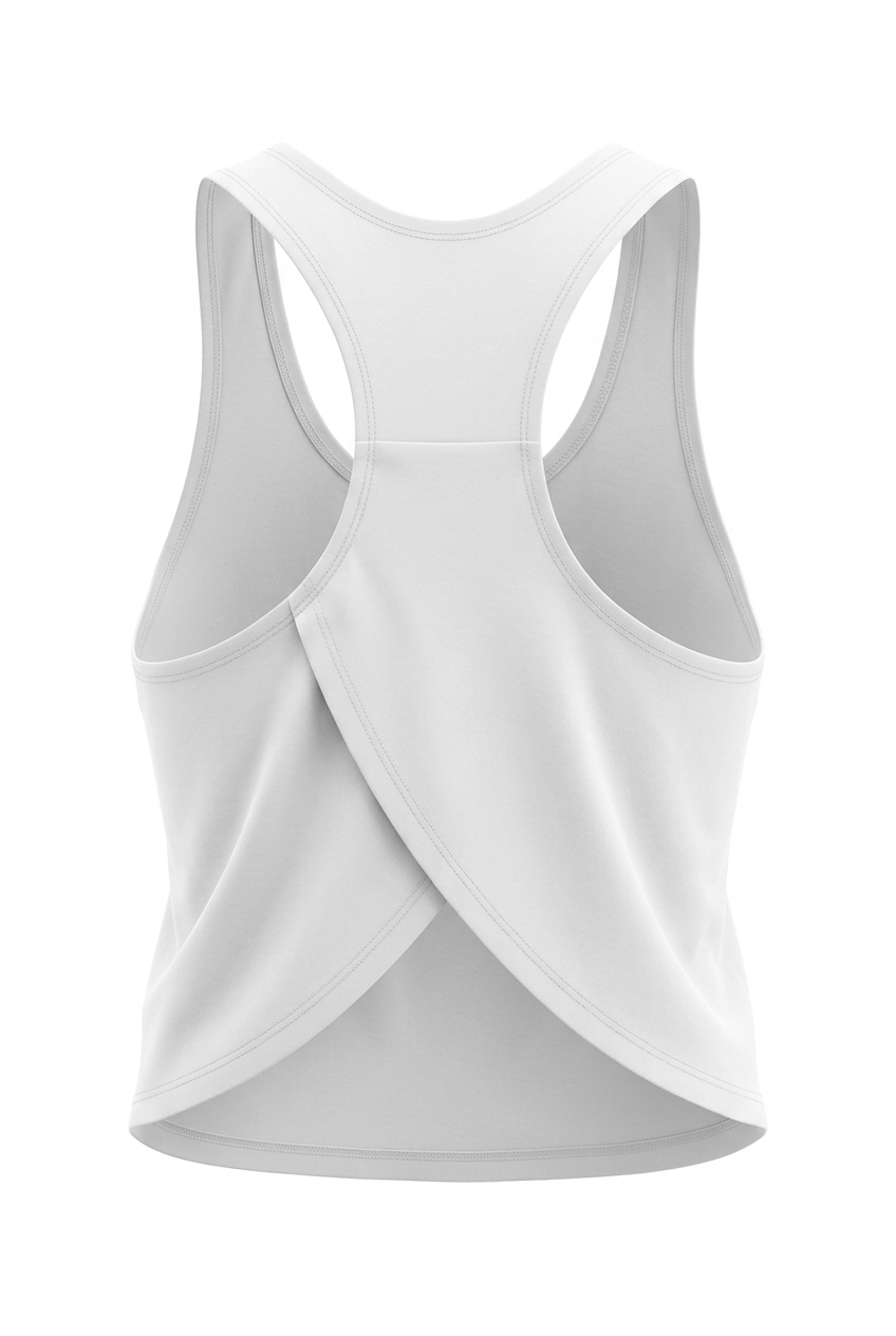 Cotica Wine Not? – mockup trasero, corte abierto cruzado · Wear a Quote
