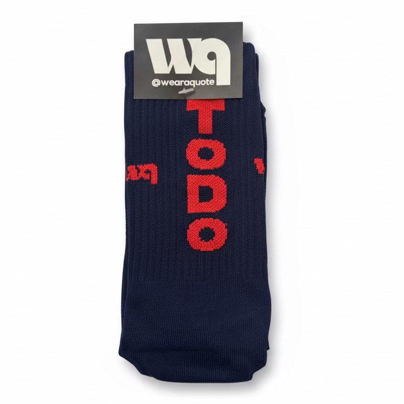 Todo Bello tube socks by Wear a Quote — Venezuelan phrase athletic crew socks