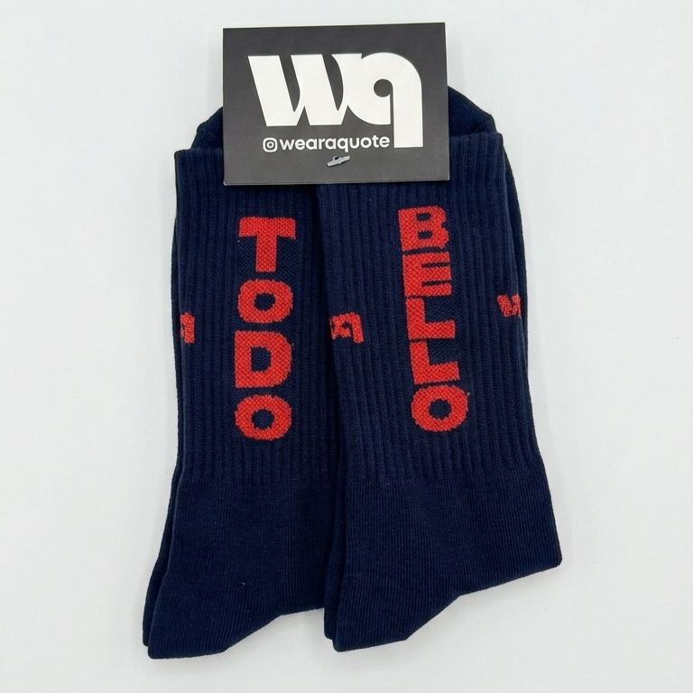 Todo Bello tube socks lifestyle graphic — Wear a Quote