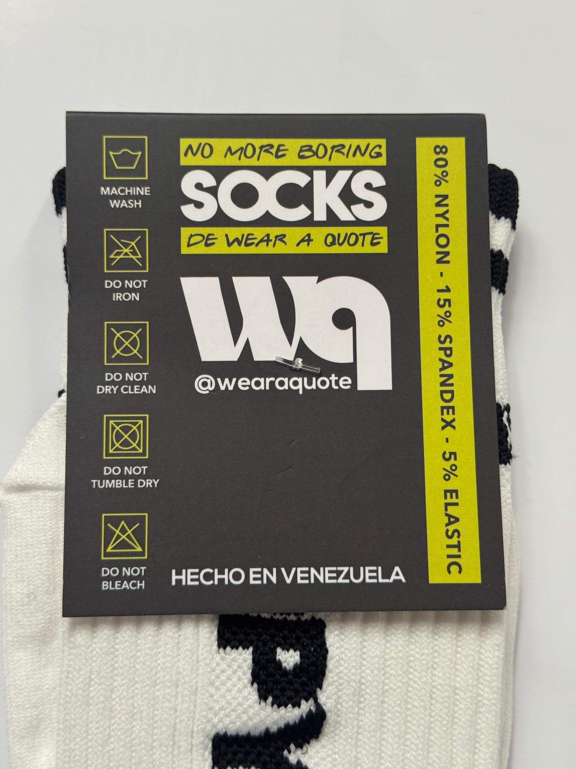 Choose Happy WAQ tube socks — black version crew compression socks